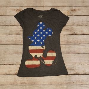 Disney American Flag Mickey Mouse Short Sleeve Top